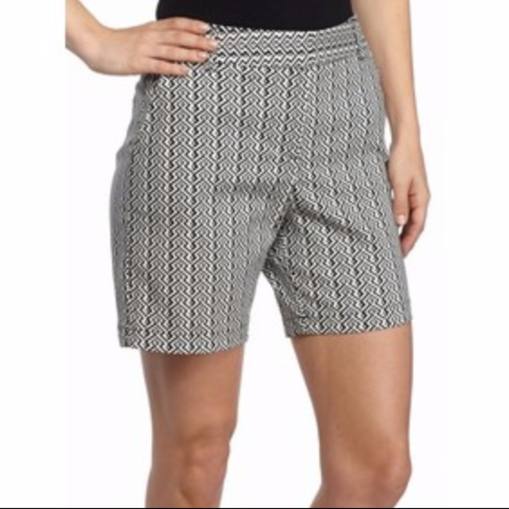 Black &‎ white dressy Aztec Bermuda Shorts